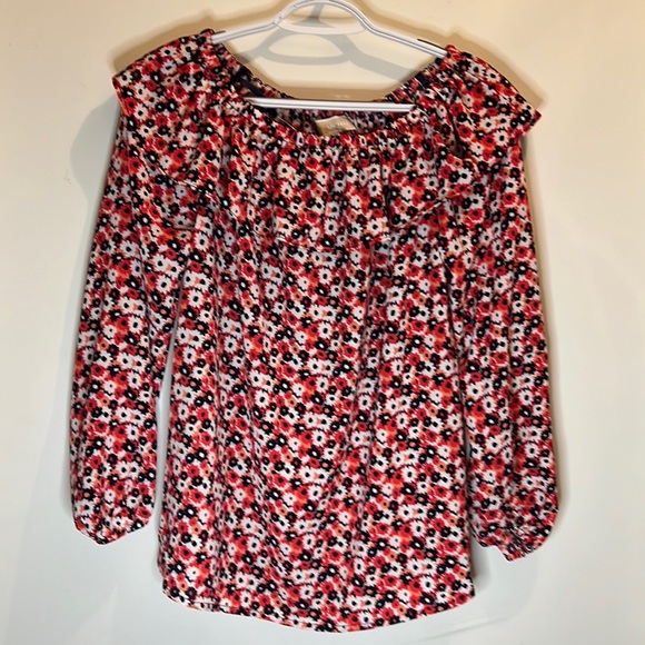 MICHAEL MICHAEL KORS • OFF THE SHOULDER GERANIUM PEASANT BLOUSE - Picture 1 of 6